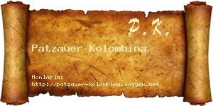 Patzauer Kolombina névjegykártya